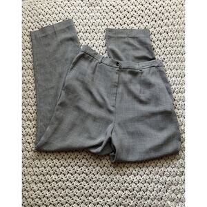 Vintage 90s Black and White Houndstooth Plaid Wide Leg Dress Pants Size 14